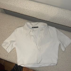 White Cropped Polo